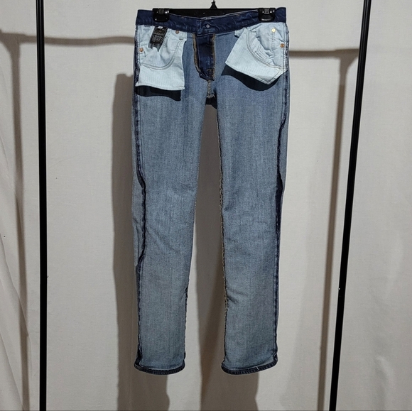 Boot cut jeans 7 For All Mankind 7FAM distressed stretch denim pants low rise 29 - Picture 4 of 16